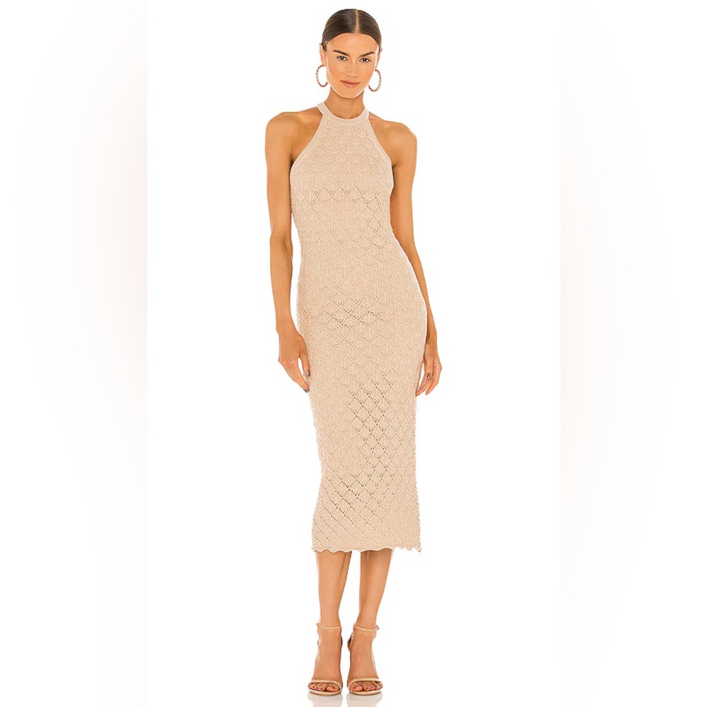 Alice + Olivia Crochet Bodycon Midi Dress Size Small